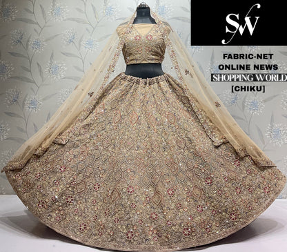 Royal Blue Net Lehenga