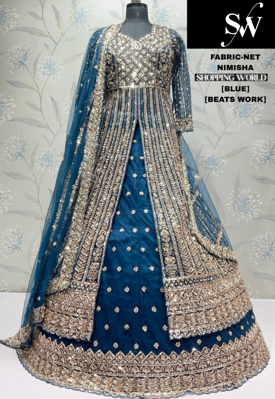 Chiku Golden Net Farshi garara muslim Bride Long Indo Dress