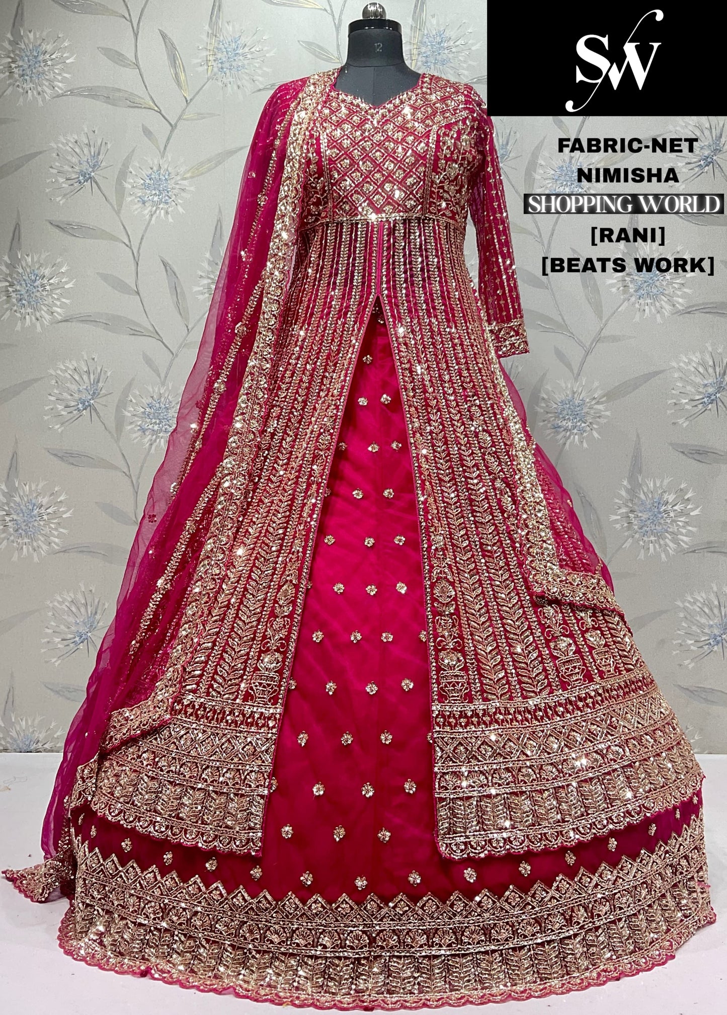 Chiku Golden Net Farshi garara muslim Bride Long Indo Dress