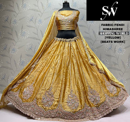 Yellow Haldi Mehendi Fendi Lehenga