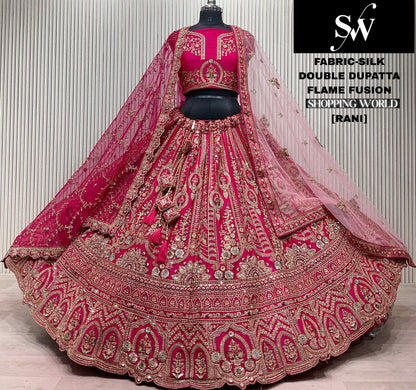 Red Silk Bridal lehenga