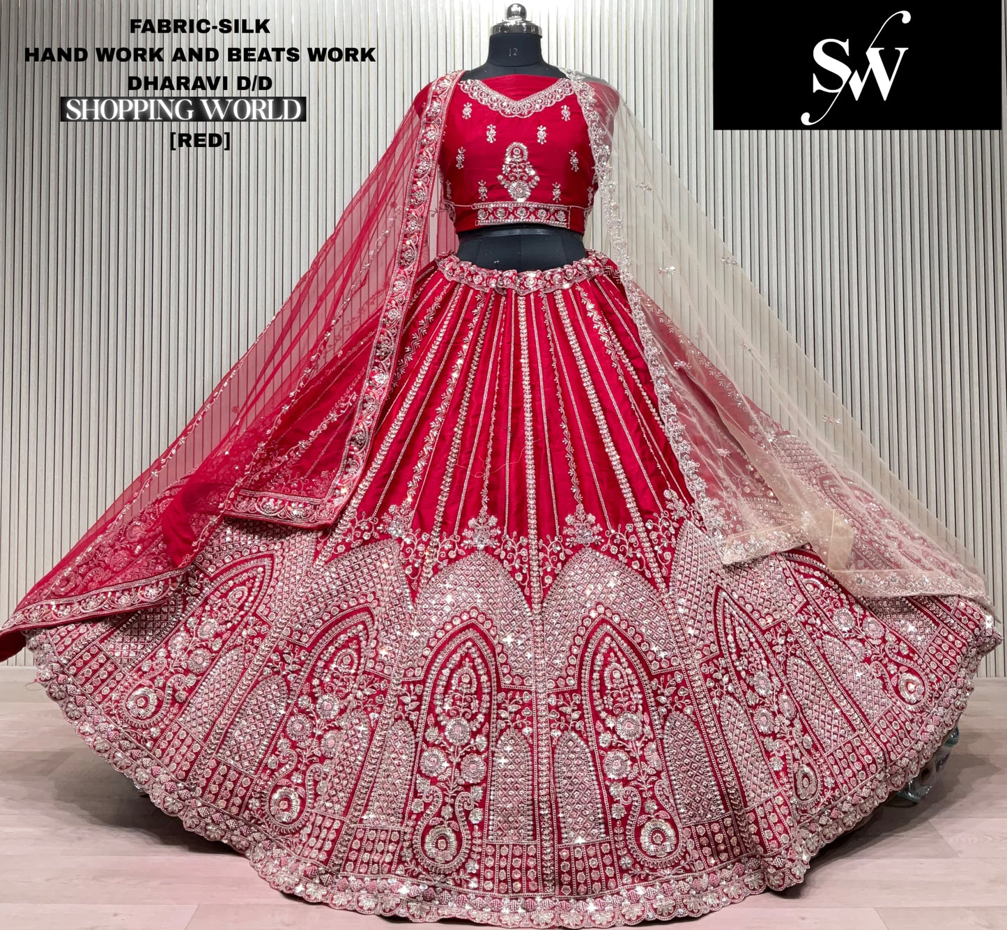 Rani pink Silk Bridal lehenga