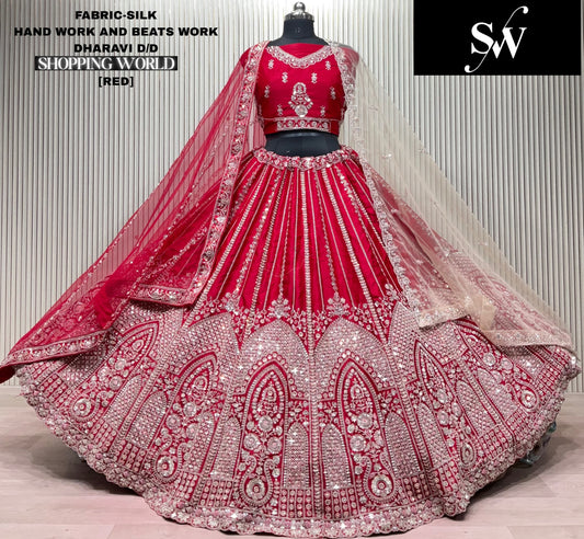 Red Silk Bridal lehenga