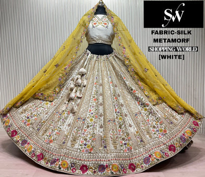 White Silk Bridal lehenga