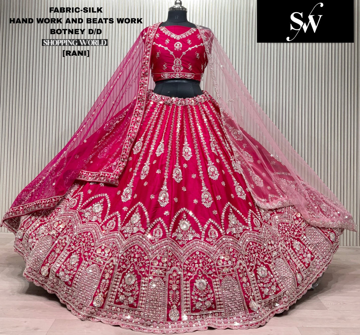 Rust Orange Silk bridal lehenga