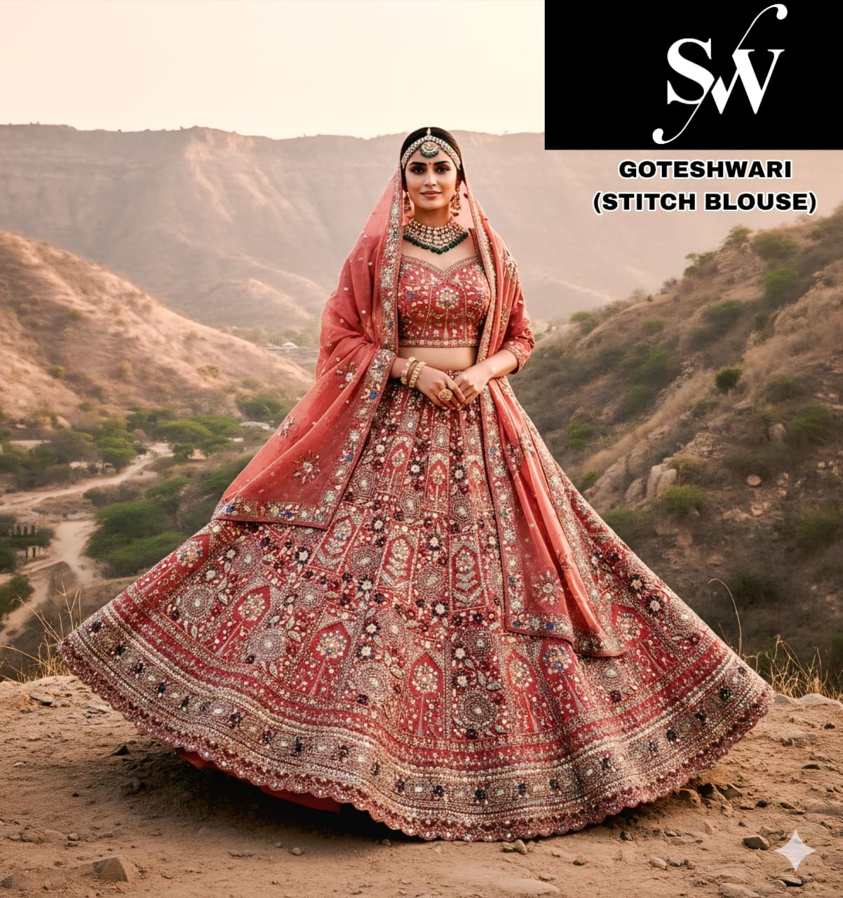 Chiku golden Maroon Gajri pink morpeach Moss Satin crop top Lehenga