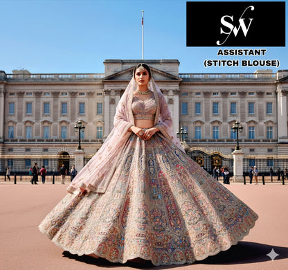 Onion pink Chiku Golden Rust orange Morpeach blue Net crop top Lehenga