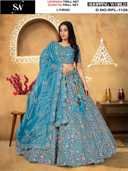 Maroon Twill Net Lehenga - Shopping World