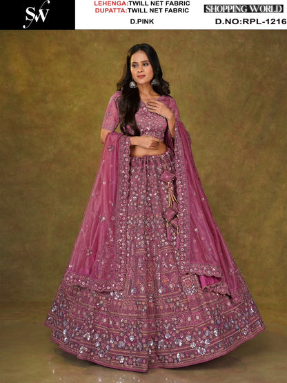 Sea green Twill Net Lehenga - Shopping World