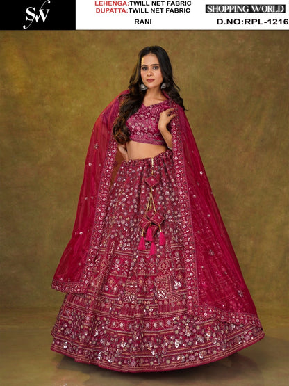 Sea green Twill Net Lehenga - Shopping World