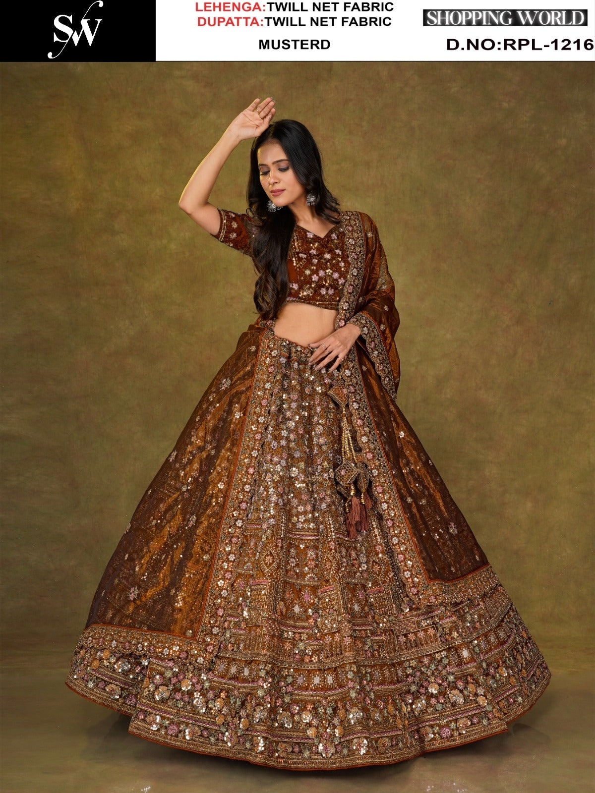 Sea green Twill Net Lehenga - Shopping World