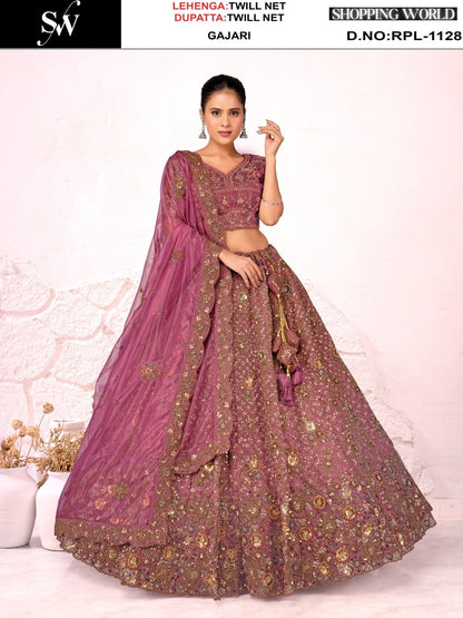 Mustard Twill Net Lehenga - Shopping World
