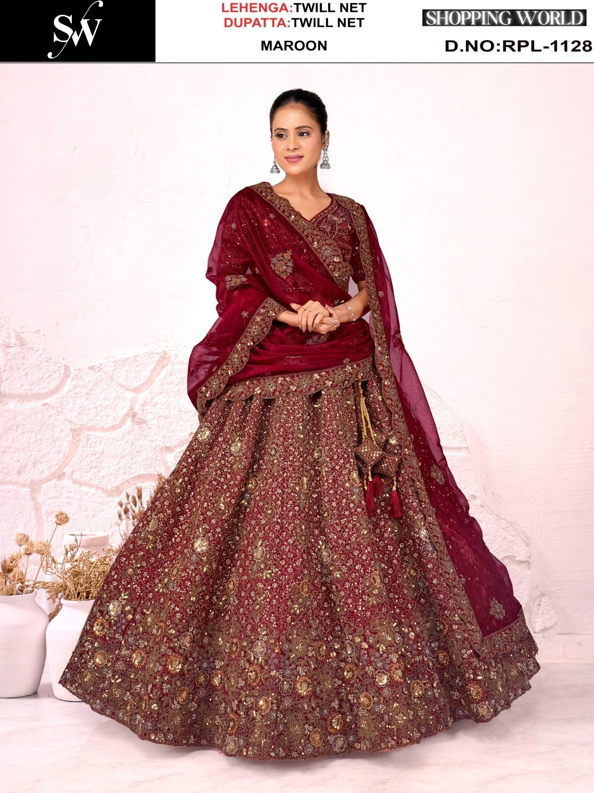 Mustard Twill Net Lehenga - Shopping World