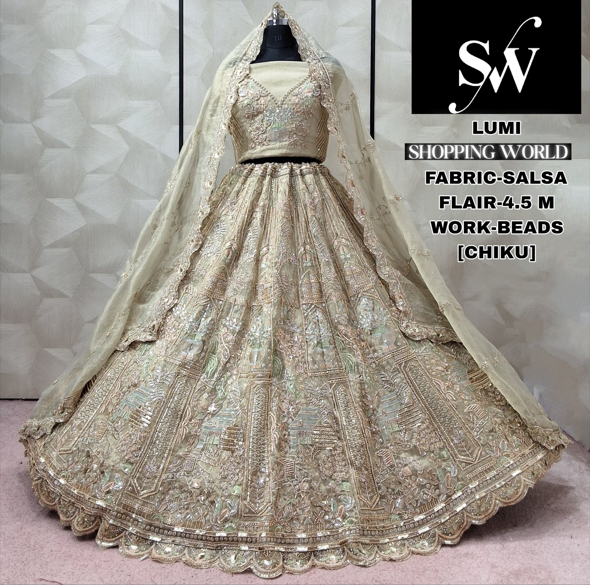 Chiku Golden Salsa Lehenga - Shopping World