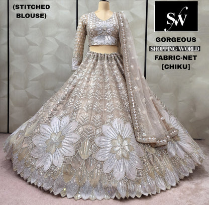 Pista Green Ready to wear Net Crop top Lehenga - Shopping World