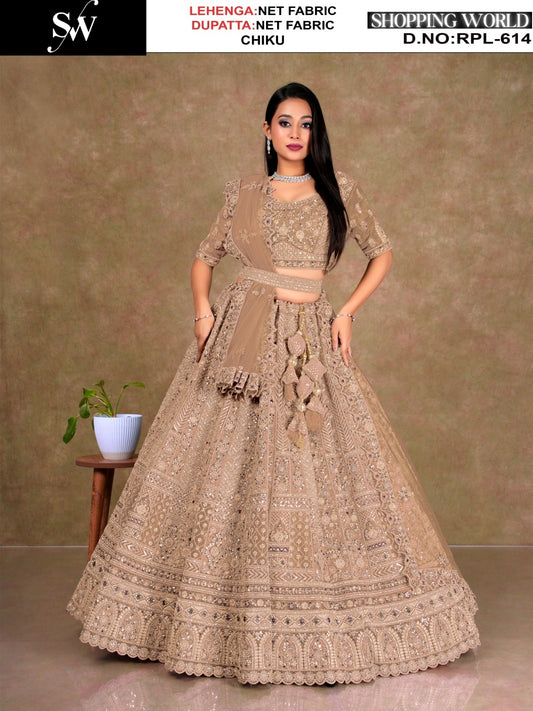 Wine Net Lehenga - Shopping World