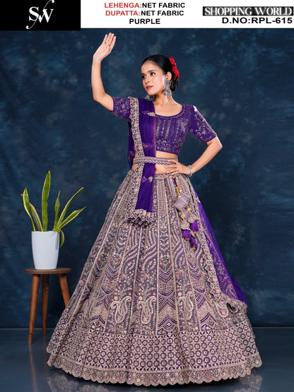 Red Net Lehenga - Shopping World