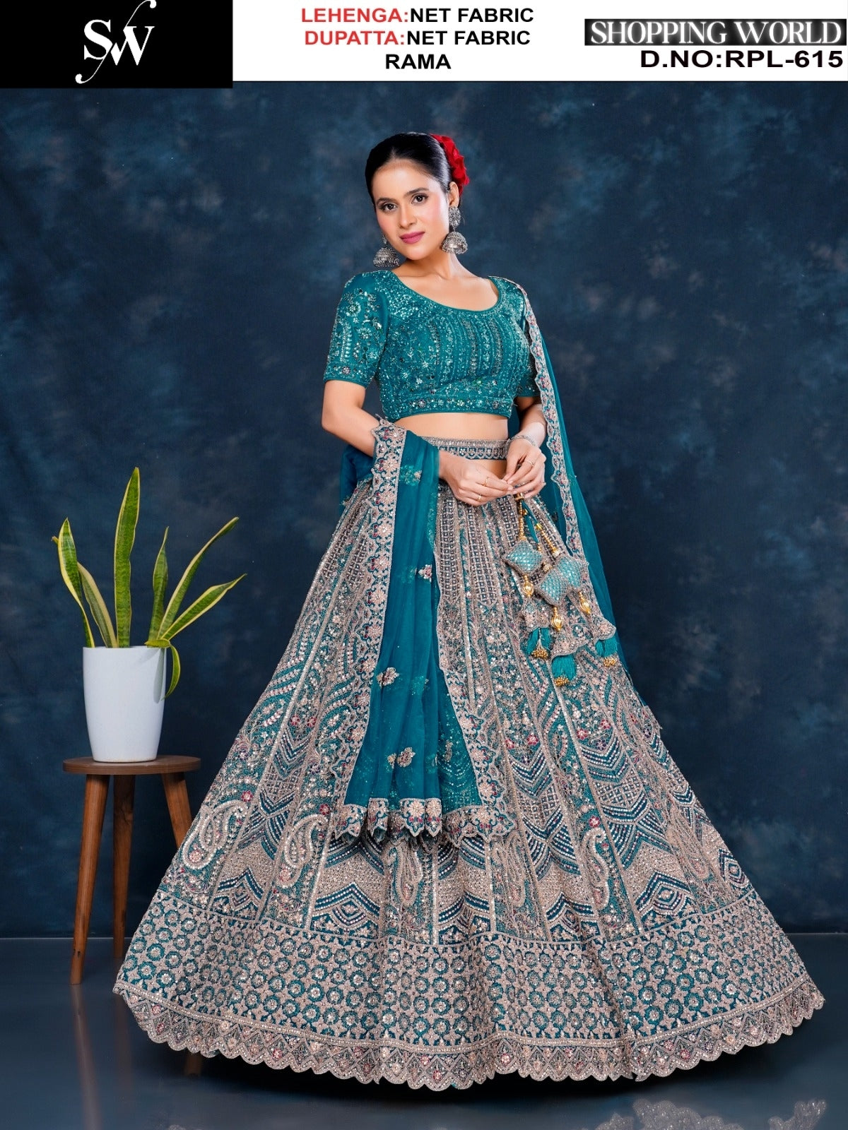 Red Net Lehenga - Shopping World
