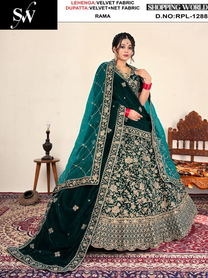 Wine Velvet Lehenga