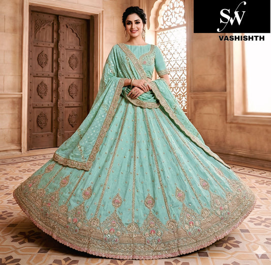 Pink Blue Onion pink Lehenga