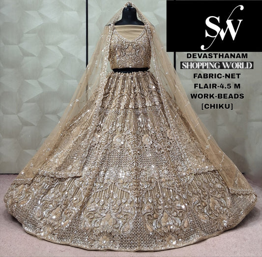 Chiku Golden Net Crop Top Lehenga