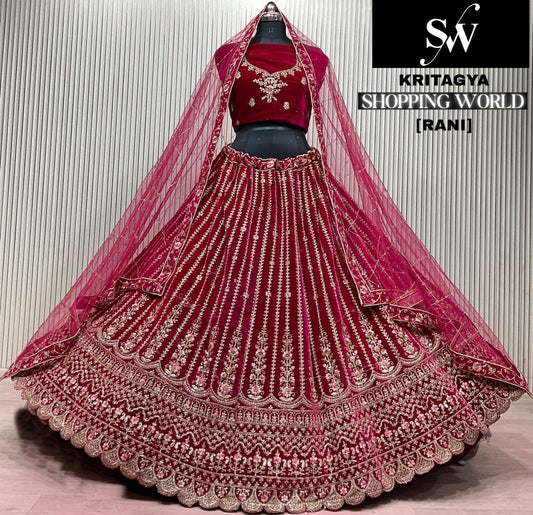 Rani pink Bridal Lehenga