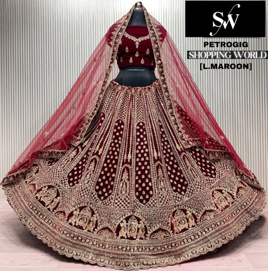 Light Maroon Doli Barat Bridal Lehenga