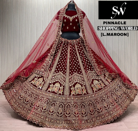 Light Maroon Doli Barat Bridal Lehenga