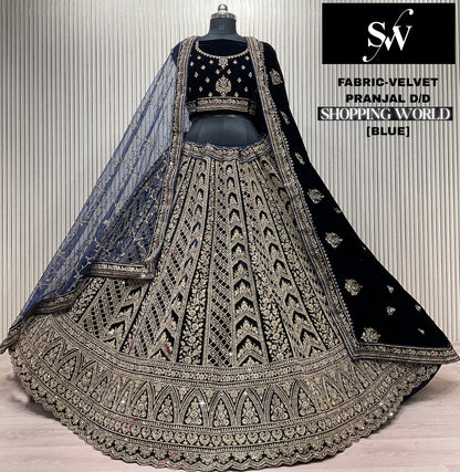 Dark Maroon Double Dupatta Bridal Lehenga
