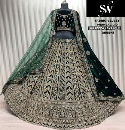 Dark Maroon Double Dupatta Bridal Lehenga