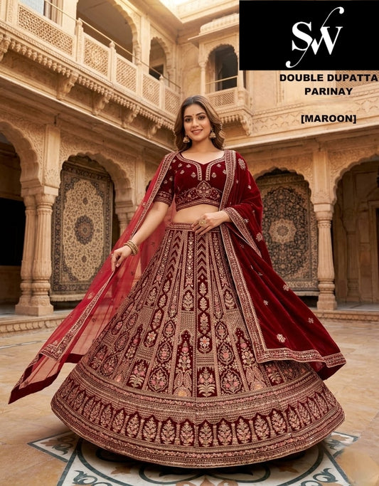 Light Maroon Bridal Lehenga