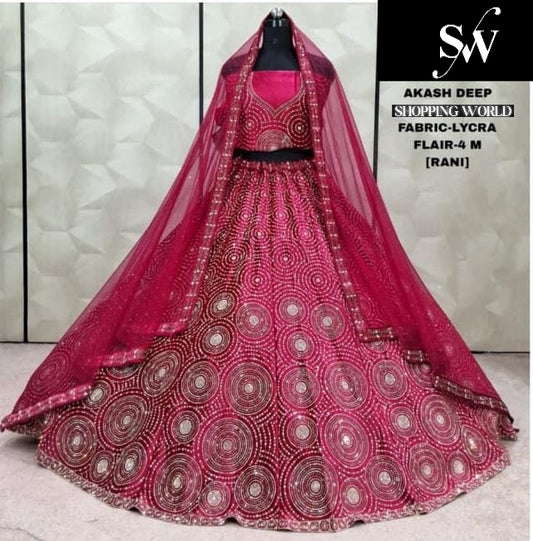 Rani pink Lycra Lehenga