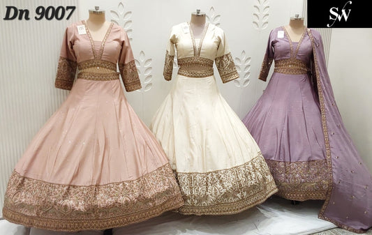 Peach White Purple Crop Top Lehenga