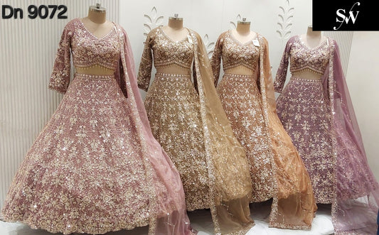 Pink Chiku golden Peach Crop Top Lehenga