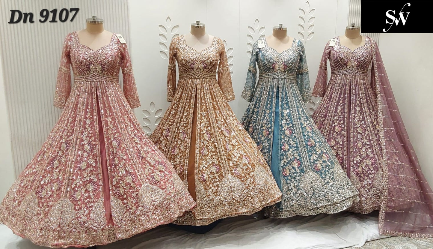 Baby Pink peach Blue Lavender farshi gharara indo dress