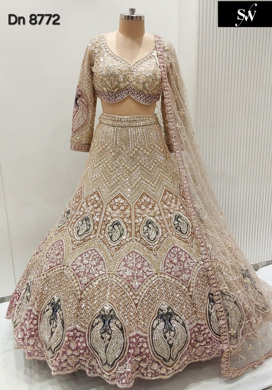 Chiku golden peacock Crop Top Lehenga