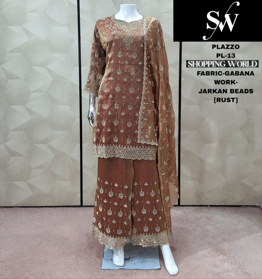 लैवेंडर गबाना प्लाजो सूट