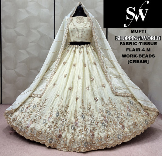 White Kanjivaram Tissue Lehenga