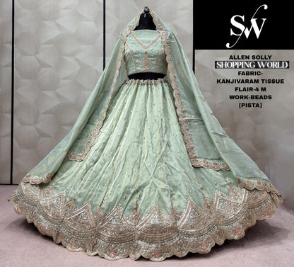 Lavender Kanjivaram Tissue Lehenga