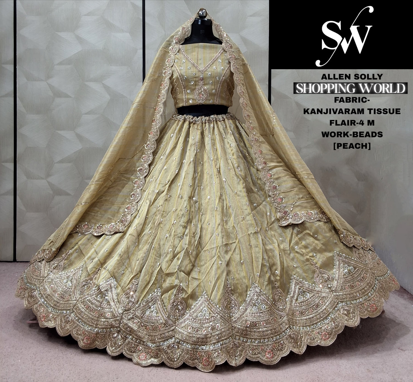 Lavender Kanjivaram Tissue Lehenga