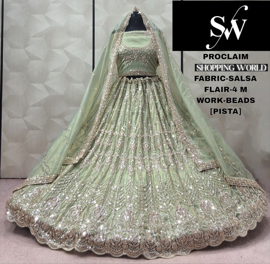 Pista green Salsa Lehenga