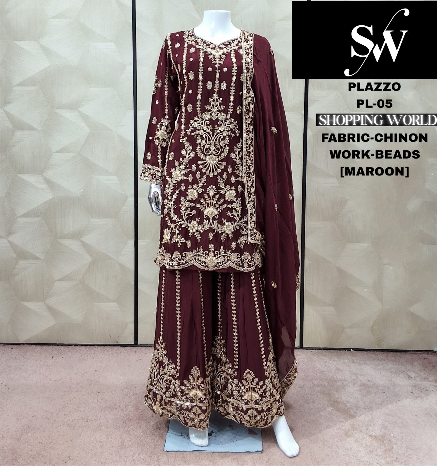 Rama Green Chinon Plazo Suit - Shopping World