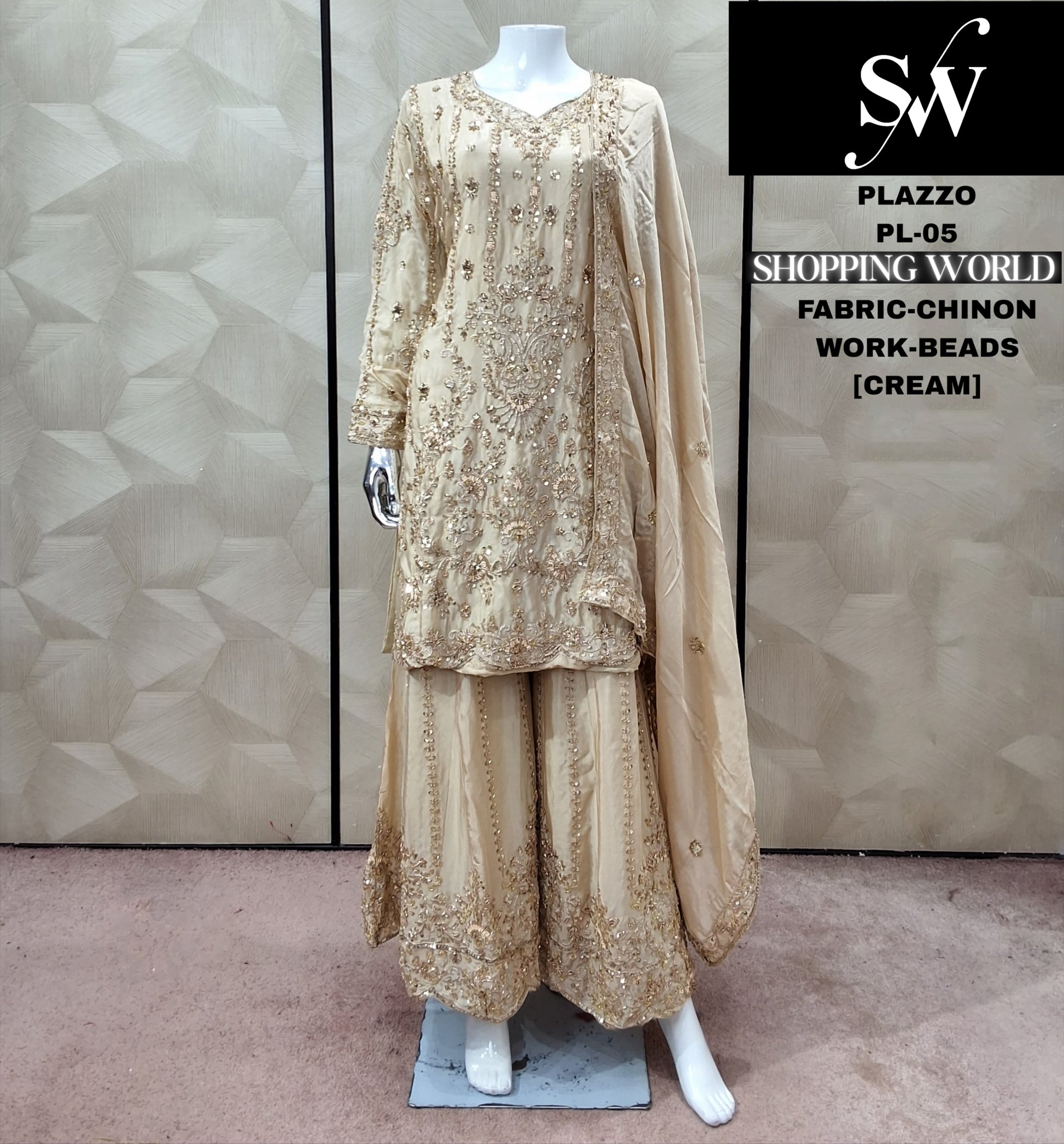 Rama Green Chinon Plazo Suit - Shopping World