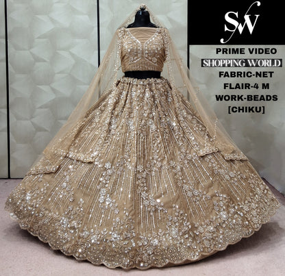 Rust orange Net Lehenga - Shopping World