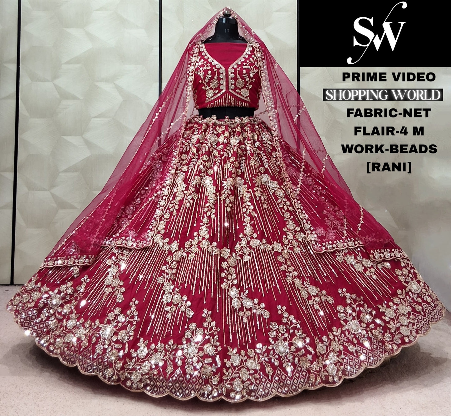 Rust orange Net Lehenga - Shopping World