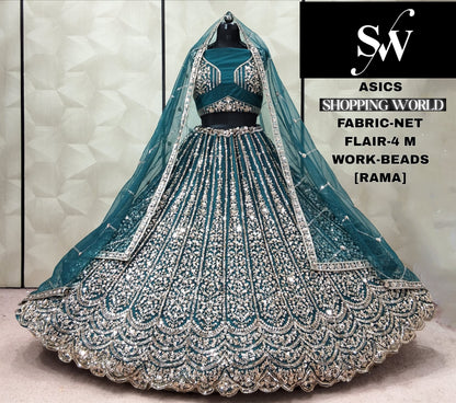 Maroon Net Lehenga