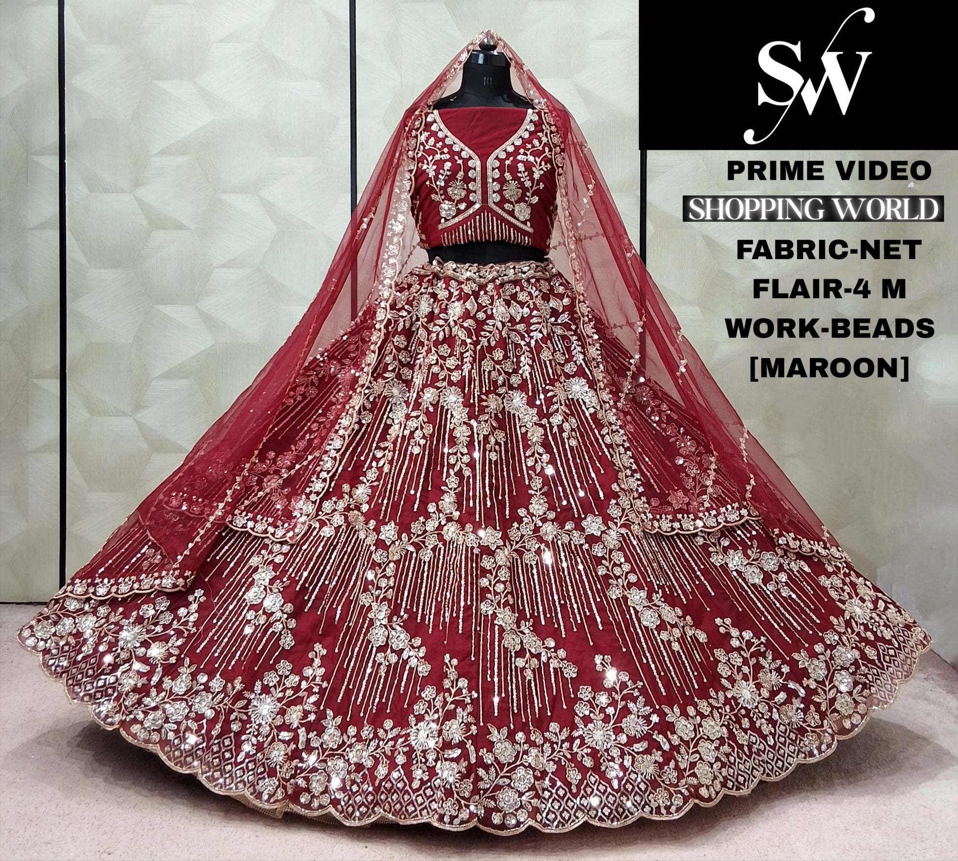 Rust orange Net Lehenga - Shopping World