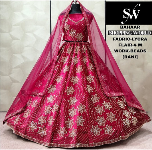 Rani pink Lycra Lehenga