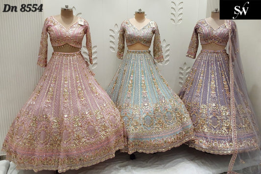 Pink Sky Blue Lavender long peplum Dress Farshi Gaharara Dress Special