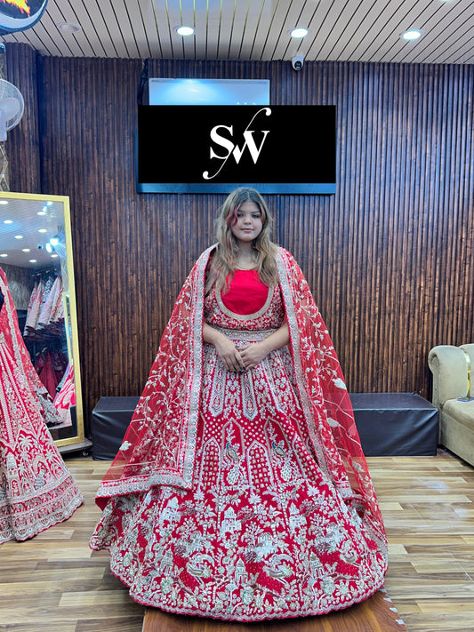Rani pink Peacock Bridal Lehenga